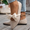 thumbnail image 5 of Hinvhai Pointed Toe Ballet Flats for Women Slip on Comfortable Flats with Bow Dressy Casual Work Shoes Beige 6(37), 5 of 7