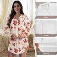 thumbnail image 6 of Yuyamidu Maple Leaves Button Down Pajama Dress Size M Music Note Long Sleeve Sleep Shirts Thanksgiving Nightgowns for Women Breastfeeding Sleepwear Fall Boyfriend Nightgown, 6 of 7