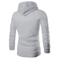 thumbnail image 3 of JTieacloth Hooded Sweatshirts Men's Casual Fashion Double Zip Front Color Long Sleeved Hoodie Gray, 3 of 3