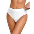 thumbnail image 2 of DPOIS Women's Glossy Seamless Briefs Underwear Stretchy High Waist Bottoms Briefs White L, 2 of 5