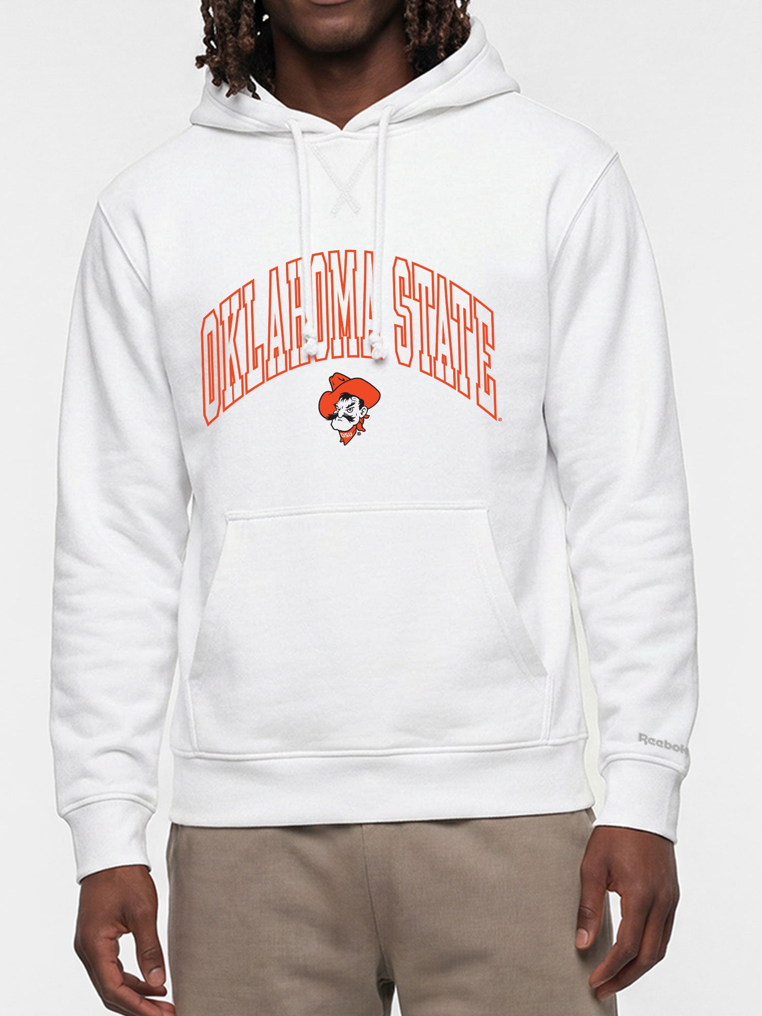 Oklahoma State Cowboys Reebok Mens White Hooded Sweatshirt