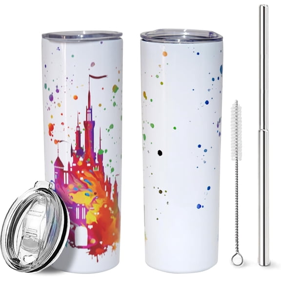 20oz Tumbler Stainless Steel Cup Vacuum Insulated Travel Coffee Mug with Splash-Proof Lid Metal Straw