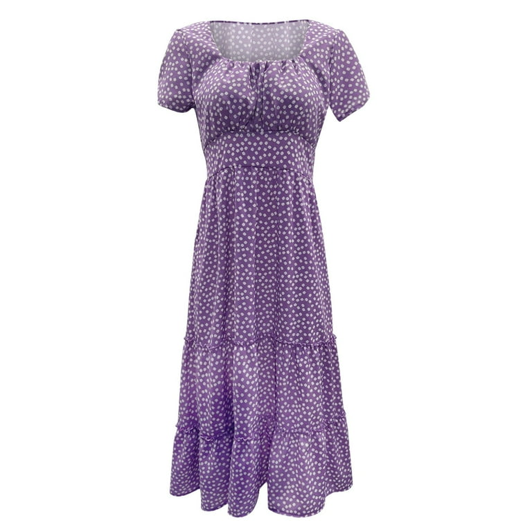 kamemir Womens Dresses Plus Size Womens Square Neck Polka