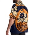 thumbnail image 3 of Halloween Font Men's Casual Printed Poplin Short Sleeve Button Down Beach Shirt with Spread Collar Top, 3 of 6