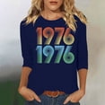 thumbnail image 2 of Lumosvexa Women Graphic Short Shirt Sleeved Tops Womens Casual T-Shirt Crew Neck T-Shirt Blue Size 2XL, 2 of 5