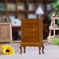 thumbnail image 6 of Almencla Doll House 5 Drawer Chest Miniature,Miniature Dollhouse Display Cabinet,1/12,Dollhouse Vertical Storage Cabinet,for Dollhouse Brown, 6 of 8