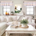 thumbnail image 4 of Colorful Plaid Kitchen Curtain Valances for Windows Farmhouse Short Curtains, Modern Pink Blue Yellow Stripes Checked Rod Pocket Valance Curtain for Bedroom Cafe Living Room, 4 of 8