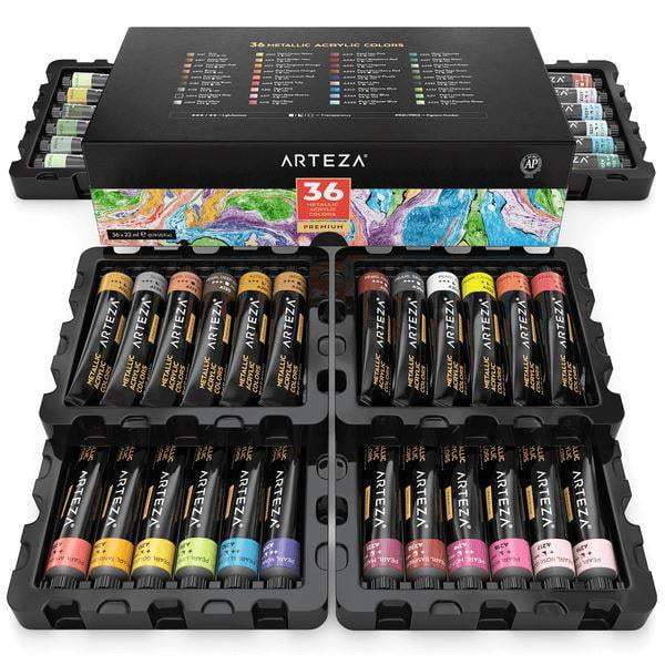 Arteza Outdoor Acrylic Paint, Set of 20 Colors/Tubes 59 ml, 2 oz. with  Storage