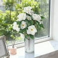 thumbnail image 4 of AYktou Artificial Flowers Azalea Fake Flowers, 13.4 Inch Bouquet with 21 Flower Heads Wedding Floral Arrangements Valentine'S Day Bouquet Vase Faux Flowers for Mother'S Day Christmas Decor, White, 4 of 6