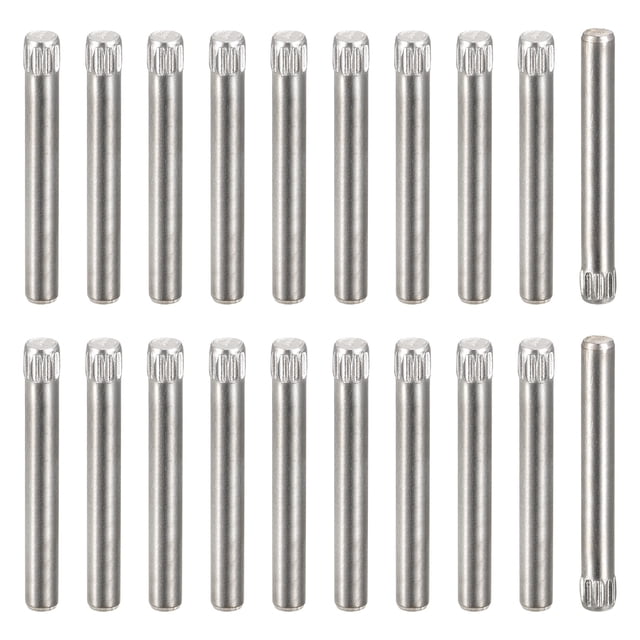 3x25mm 304 Inoxidable Acero Espiga Pasadores, 50uds Moleteado Cabeza Plana Chaflanado Extremo Espiga Pasador, Madera Litera Cama Estante Picas Soporte Estantes Fijar Elementos