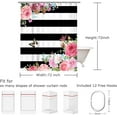 thumbnail image 4 of Pink Shower Curtains for Bathroom Floral Shower Curtain Flowers Girly Butterfly Black and White Striped Shower Curtain Set with Hooks 72" W x 72" H Machine Washable, 4 of 6