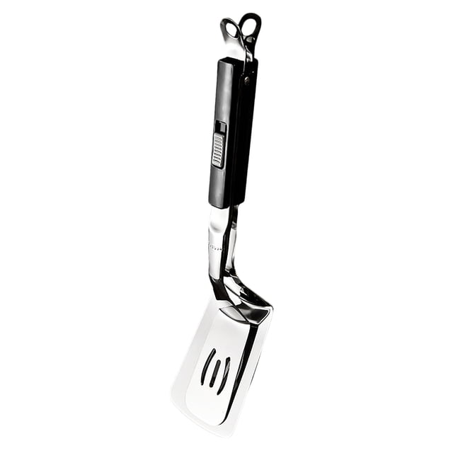 Espátula 2 en 1 de acero inoxidable 304 para huevos, pinza para pan/filetes/huevos, ideal para huevos, tortitas, pescado y tortillas. 1 unidad
