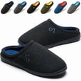 thumbnail image 1 of wonima44 Men's Cozy House Slippers Indoor Shoes Memory Foam Insoles & Rubber Soles, 1 of 1