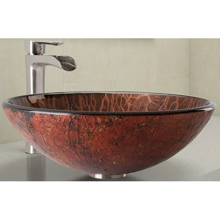 Vigo Gany Moon Glass Vessel Bathroom Sink And Niko Faucet Set In Vigo Gany Moon Glass Vessel Bathroom Sink And Niko Faucet Set In Brushed Nickel Finish