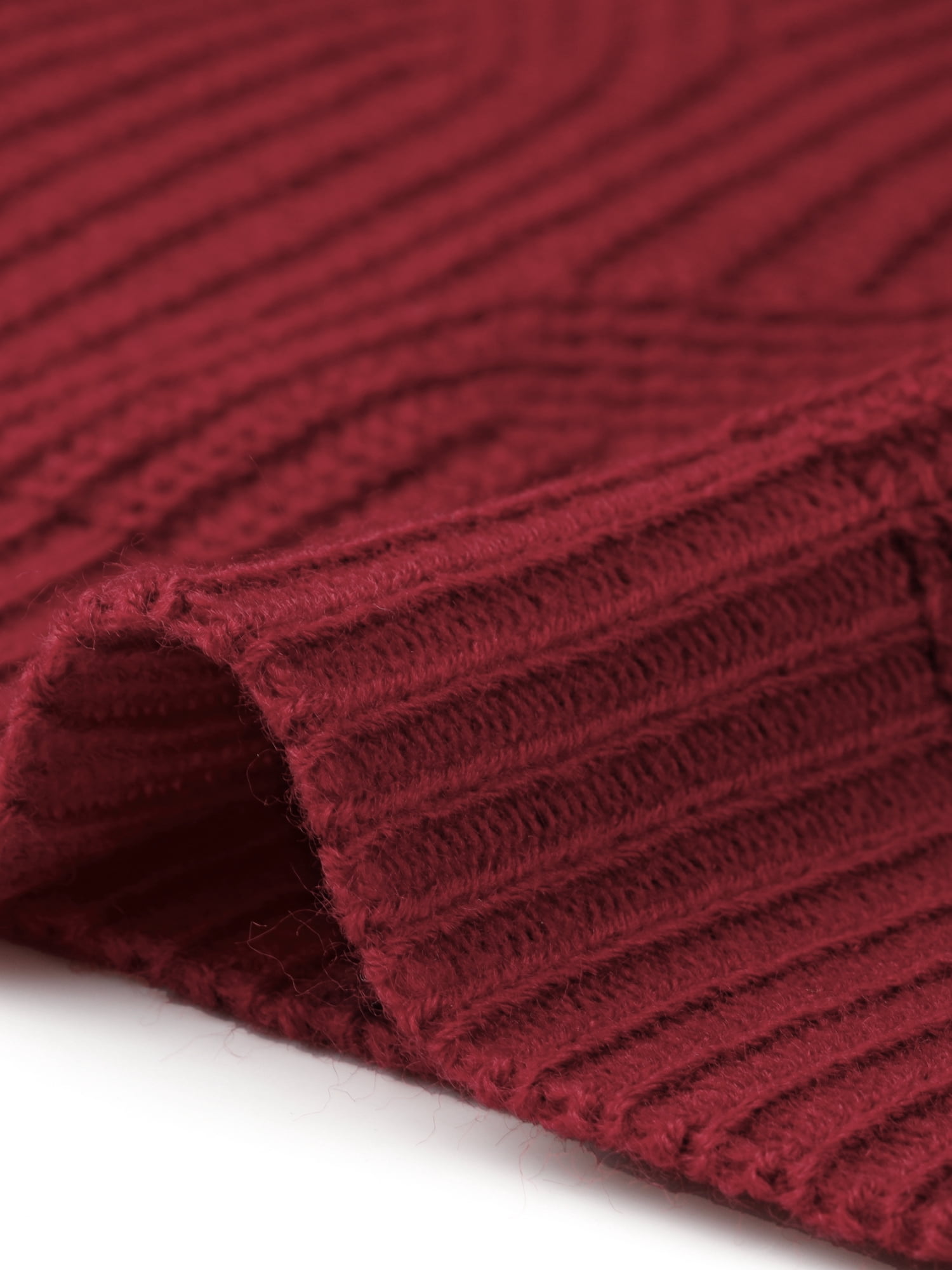 DARING DIVA Women's Plus Turtleneck Long Sleeve Chunky Pullover L Burgundy