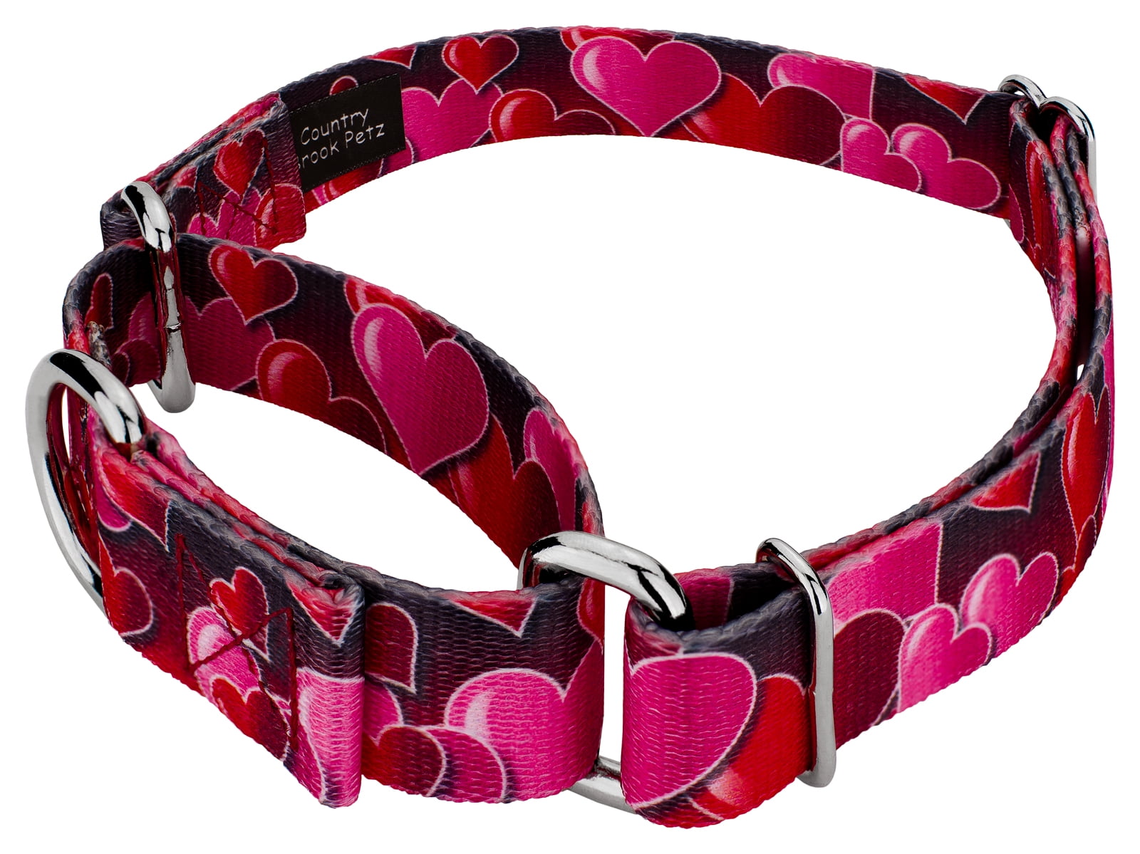 Country Brook Petz® Romantic Hearts Martingale Dog Collar and Leash, Large