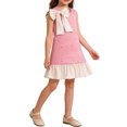 thumbnail image 3 of Edvintorg Cute Dresses for Girls Polka Dot Sleeveless Crewneck Causal Beach Dress with Bowknot Summer Kids Clothes Girls Size 3-8, 3 of 8