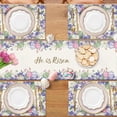 thumbnail image 2 of Resurrected tablecloth Easter Eggs Christian Cross Lily Flowers Spring Isa Holiday Resurrection Party Home Kitchen Dining Room Decoration (13 'x 72'), 2 of 5