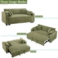 thumbnail image 3 of Aukfa 80" Sofa Bed 3 Seat Convertible Sleeper Couch with Storage Armrest&2 Cup Holders for Living Room, 4 Pillows, Corduroy, Green, 3 of 9