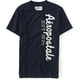 thumbnail image 1 of Aeropostale Hombres Est 1987 Vertical Embellecido Camiseta, Azul, Pequeño Aeropostale Camiseta adornada, 1 of 1