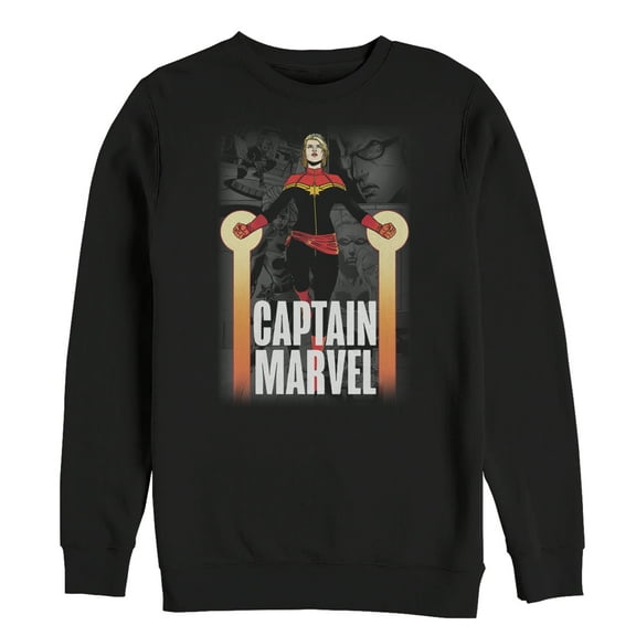 Men's Marvel Captain Marvel In Flight Sweatshirt Black 3X Large