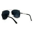 thumbnail image 4 of SA106 Mirrored Futurism Vintage Style Aviator Luxury Chic Sunglasses Black, 4 of 4