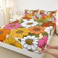 thumbnail image 3 of Homewish Chic Flowers 4 Pieces Queen Sheet Sets For Kids Teens Female Girls,Spring Garden Ultra Soft Flat Sheet,Colorful Floral Leaves Queen Fitted Sheet,Lightweight Room Decor, 3 of 7