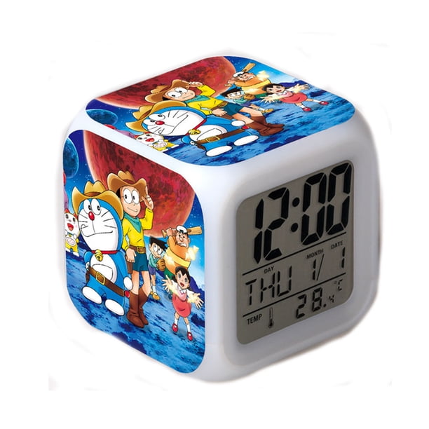 Despertador Doraemonss Anime Digital LED con temperatura