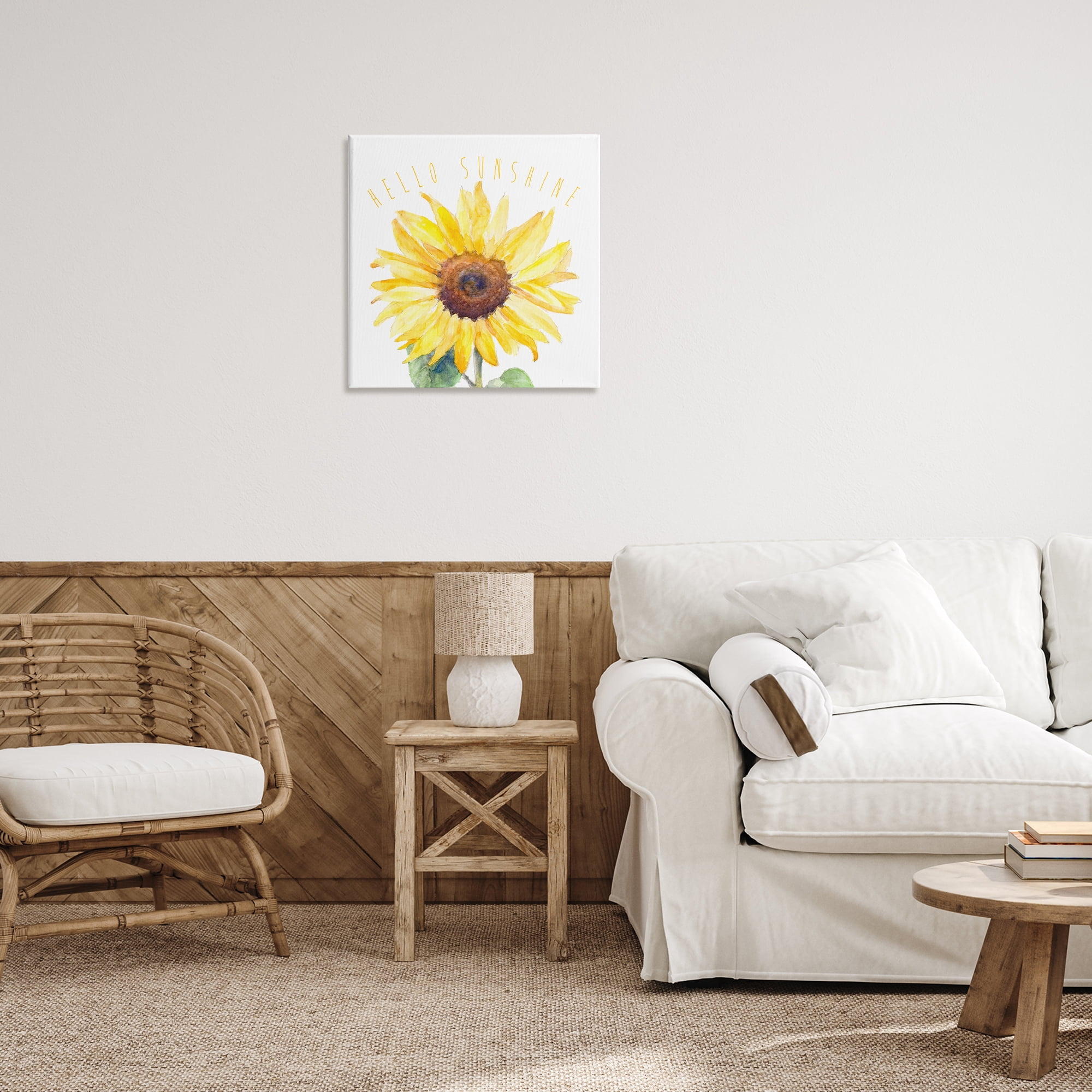 Stupell Industries Hello Sunshine Bloom Plants & Flowers Painting Wrapped Canvas Art Print Wall Art, 24 x 24
