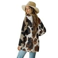 thumbnail image 2 of Garronmavis Long Sleeve Cardigans for Women Casual Dressy Tops Light Weight Sweaters Open Front Cardigan Jacket Clothes Drape Cover Up Brown Cow Print, 2 of 6