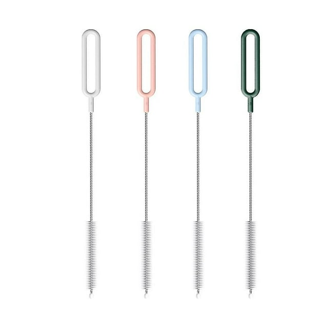 Paquete de 4 cepillos limpiadores de pajitas, para limpiar botellas de agua, pajitas Boba y vasos para batidos, colores variados