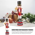 thumbnail image 2 of Juego de 2 Cascanueces de pie con forma de tambor para exteriores, estatuas de escritorio navideñas, regalos navideños tradicionales de madera para interiores., 2 of 6