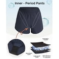 thumbnail image 2 of INNERSY Women's Period Underwear Workout Shorts with Pockets Leak Proof Athletic Shorts(M,Dark Blue), 2 of 6