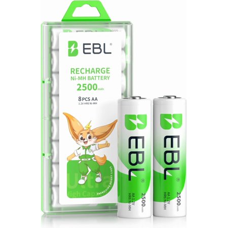 8 Pack AA Rechargeable Batteries 1.2V 2500mAh High Performance Pre-Charged
