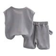 thumbnail image 4 of GXWEA Boys Clothes 4T Outfits Toddler Boy Summer Outfits Toddler Baby Boy Summer Outfit Short Sleeve T Shirt Top And Casual Shorts Set Cute Clothes Grey 3-4 Years, 4 of 9