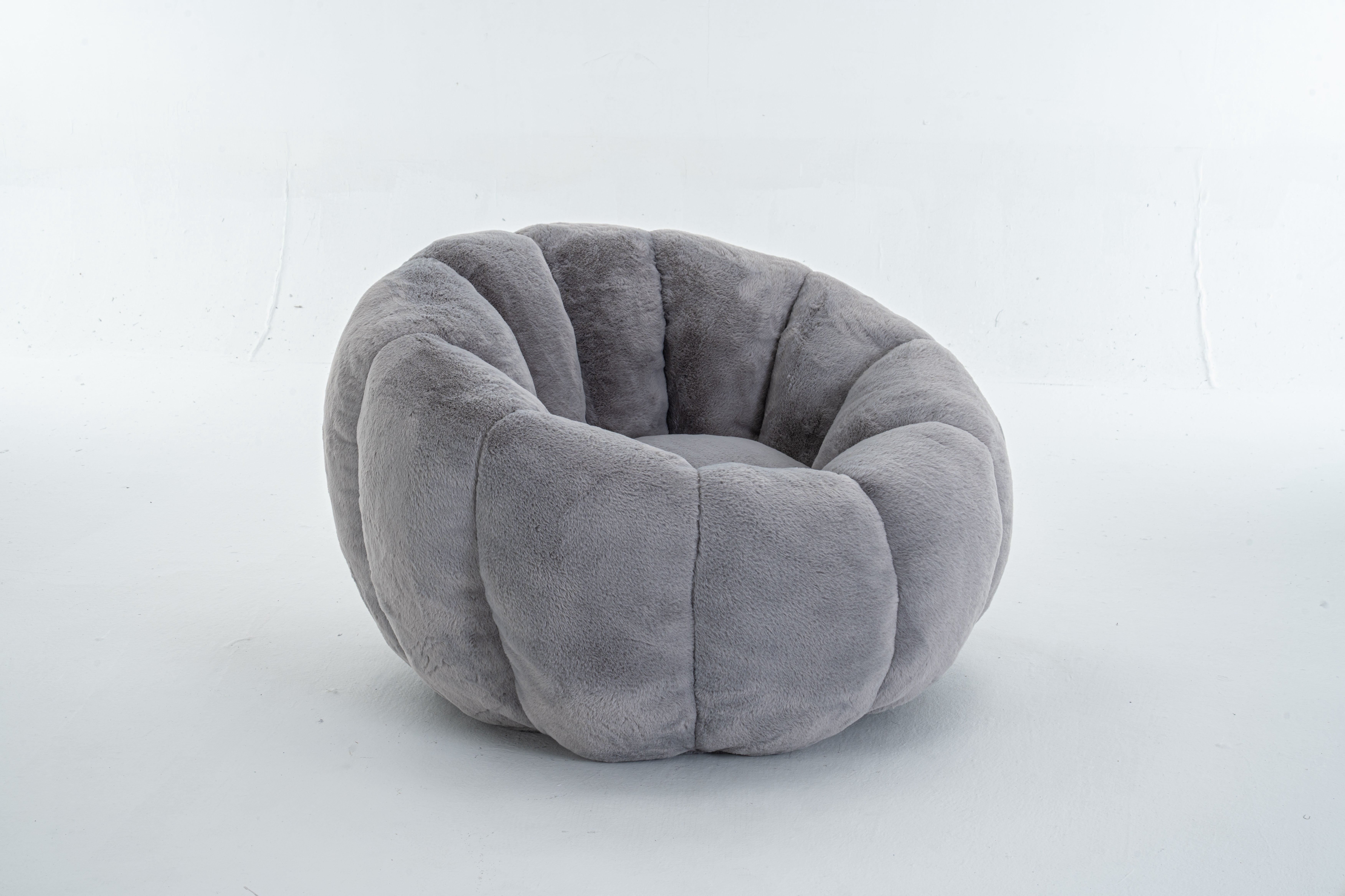 Eyisean 45" Fluffy Bean Bag Chair for Adults with Floral-Shaped Backrest, Comfy Soft Cloud Reading Chair with Faux Fur & Foam, Lazy Lounge Single Sofa for Bedroom, Living Room, Apartment
