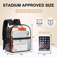 thumbnail image 2 of clear backpack stadium approved 12x12x6 with reinforced shoulder straps, small transparent backpack with front pocket, clear bag for college workplace stadium travel security festival college, black, 2 of 6