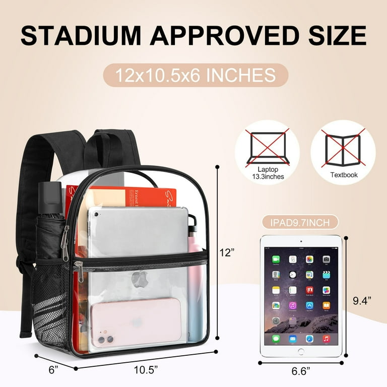 Cshidworld Clear Backpack Stadium Approved 12x12x6 with  display picture 3