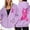 Purple, variant on Breast Cancer Awareness Zip Up Hoodie Women Long Sleeve Jackets for Women Pink Ribbon Hooded Sweatshirts