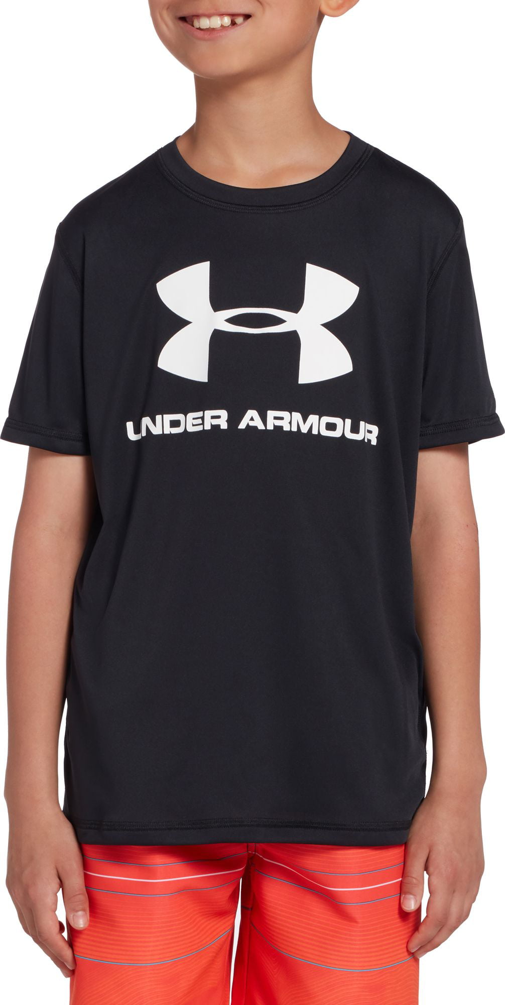 Under Armour - Under Armour Boys' Big Logo Short Sleeve Rash Guard ...