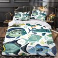 thumbnail image 3 of Home Bedding Set Fish Shell Comforter Cover Set Teen Adult Creative Seafloor Bedspreads,King (90"x104"), 3 of 5