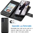 thumbnail image 3 of Tekcoo Wallet Case for Galaxy A51 4G / Galaxy A51 5G 2020 Luxury ID Cash Credit Card Slots Holder Carrying Pouch Folio Flip PU Leather Cover [Detachable Magnetic Hard Case] Lanyard - Black, 3 of 6