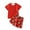 Red, variant on WOYY Toddler Boys Pajamas Short Sleeves Top and Shorts Sleepwear Loungewear, Sizes 3-4T