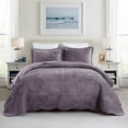 thumbnail image 2 of Luxury Velvet Oversized Embroidered Quilted Bedding Set - Soft & Plush 3-Piece Comforter with Shams for All-Season Comfort, 2 of 7