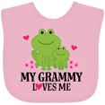thumbnail image 3 of Inktastic My Grammy Loves Me Granddaughter Girls Baby Bib, 3 of 4