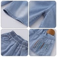 thumbnail image 4 of UACY Girls Jean Shorts Elastic Waisted Long Denim Short Knee Length Baggy Jeans Jorts with Pockets, 4 of 9