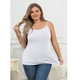 thumbnail image 4 of Charmo Camisoles à Soutien-Gorge Intégré en Coton, Bretelles Spaghetti Ajustables, Débardeurs à Encolure Dégagée, Superposition Cami S-5X, 4 of 8