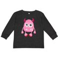 thumbnail image 3 of Inktastic Cute Monster, Smiling Monster, Pink Monster, Horns Boys or Girls Long Sleeve Toddler T-Shirt, 3 of 5