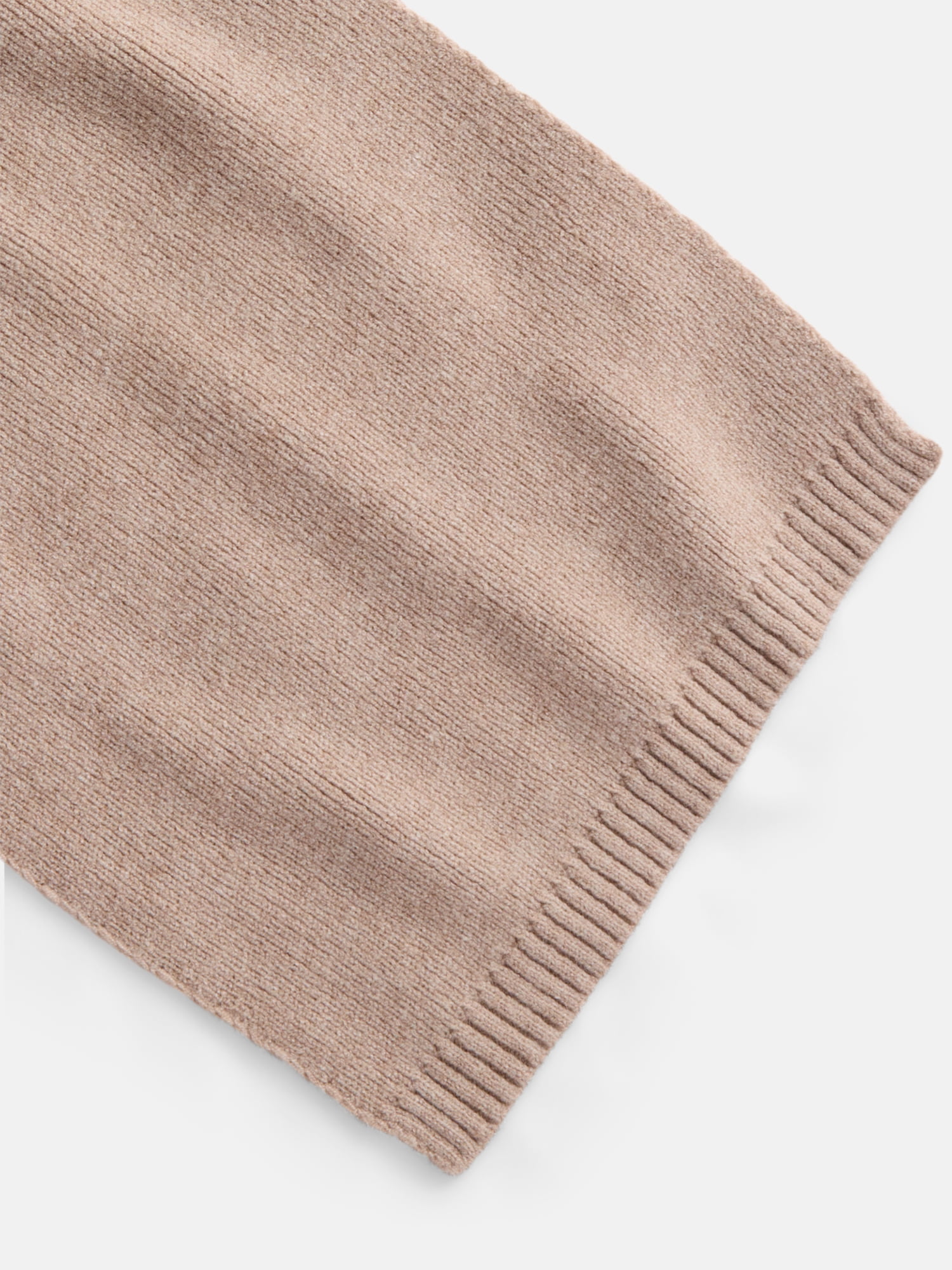 Scenario Women's Knit Oblong Scarf with Ribbed Trim, Toasted Heather