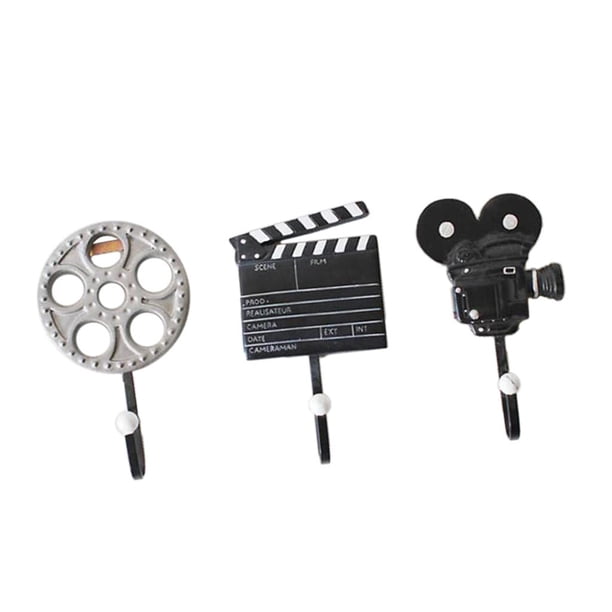 Vintage Película Euqipment En Ganchos Decorativos Ropa para proteger Bolsa Percha